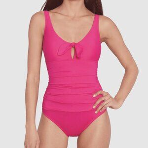 Ralph Lauren Front-Tie Underwire Tummy-Control One-Piece Swimsuit